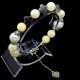 Bracelet made of glass beads and natural stone "Quartz" Basis: metallized thread, fittings: silver-like metal. Bead diameter: 12/10mm, girth: 19cm+