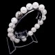 Bracelet on a rubber band made of natural stone "Rock crystal" metal hardware under silver. Diameter of beads: 10mm, girth: 18.5cm+