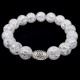 Bracelet on a rubber band made of natural stone "Rock crystal" metal hardware under silver. Diameter of beads: 10mm, girth: 18.5cm+