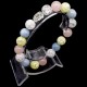 Bracelet with elastic band made of natural stone "Blue agate, Rose quartz, Rock crystal, Citrine" metal silver fittings. Bead diameter: 10mm, girth: 18.5cm+