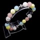 Bracelet with elastic band made of natural stone "Moonstone, Rose Quartz, Rock Crystal, Citrine" metal silver fittings. Bead diameter: 10mm, length: 19.5+cm