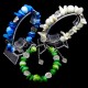 Bracelet made of natural mother-of-pearl "Galtovka" on a fishing line with a lock. Color: mix, fittings: silver metal. Bead diameter: 12*6mm+-, glass ball 12mm, girth: 21cm+