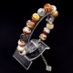 Glass beads bracelet. Diameter -12mm, color-brown. The basis of the bracelet is a double strong fishing line with a lock, accessories - metal in silver, girth: 20cm+