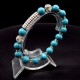 Bracelet Turquoise mallorca with elastic, diameter: 10mm circumference: 19.5cm