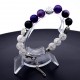 Bracelet made of natural stone *Purple Agate-Rhinestone* base metallized thread. Beads diameter: 10mm, girth: 19.5cm+