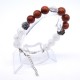 Bracelet made of natural stone *Aventurine-Rhinestone* metalized thread base. Bead diameter: 10mm, girth: 19cm+