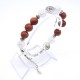 Bracelet made of natural stone *Aventurine-Rhinestone* metalized thread base. Bead diameter: 10mm, girth: 19cm+