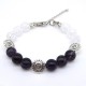 Bracelet made of natural stone *Amethyst-Rock Crystal* on a fishing line with a lock. Bead diameter: 10mm, girth: 19.5cm+