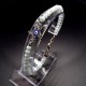 Bracelet amulet from the evil eye "star of the sea" metal color silver beads faceted glass, size 18cm+4