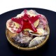 Set of seashells with red starfish, in a bamboo basket *4*