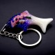 Acrylic keychain in the shape of a Dolphin with the inscription LOVE, inside a shell and multi-colored sequins. Color mix, size: height-3cm length-6.5cm