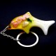 Acrylic keychain in the shape of a Dolphin with the inscription LOVE, inside a shell and multi-colored sequins. Color mix, size: height-3cm length-6.5cm