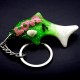 Acrylic keychain in the shape of a Dolphin with the inscription LOVE, inside a shell and multi-colored sequins. Color mix, size: height-3cm length-6.5cm