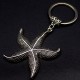 Sea world keychain in the shape of a starfish, metal color silver, size: length-8.6cm, pendant-4.9/4.5cm