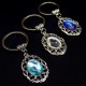 Keychain amulet in the form of a pendant, metal color silver, size: length-7.5cm, pendant-3.8/2.5cm