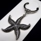 Sea world keychain in the shape of a starfish, metal color silver, size: length-8.6cm, pendant-4.9/4.5cm