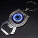 Fatima's eye keychain good luck charm in the form of a horseshoe with a bottle opener, metal color silver, size: length-10cm, pendant: 6.7/3.7cm