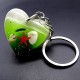 Acrylic keychain in the shape of a Heart, inside a starfish shell and multi-colored sequins, individually packaged. Color mix, size: height-3.4cm, width-3.4cm