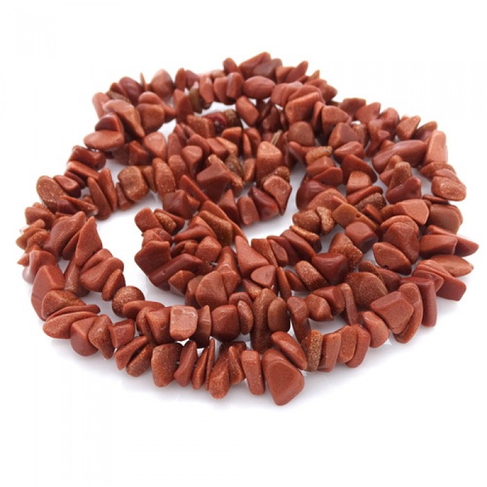 Beads natural stone on a fishing line *Aventurine golden sand* crumb, diameter 7-9mm(+-), length 85cm