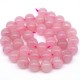 Natural stone beads *Rose quartz* smooth ball, diameter 10mm, length 38cm