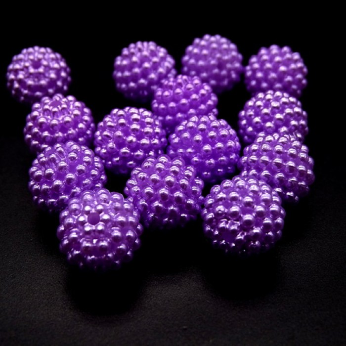 Plastic bead with round pimples "Blackberry" diameter: 12mm, price for 1 piece.