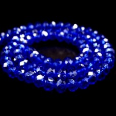 Crystal beads rondel faceted transparent AB, diameter 6x4mm length 44-45cm thread 100(+-)pcs.