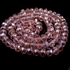 Crystal beads rondel faceted transparent AB, diameter 6x4mm length 44-45cm thread 100(+-)pcs.