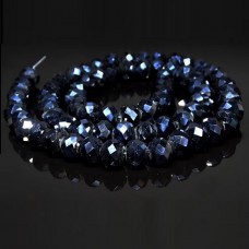 Crystal beads rondel faceted matte AB, diameter 8x6mm length 41-42cm thread 70-72pcs.