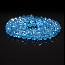 Crystal beads rondel faceted transparent AB, diameter 8x6mm length 41-42cm thread 70-72pcs.