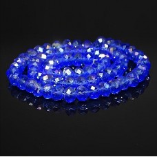Crystal beads rondel faceted transparent AB, diameter 8x6mm length 41-42cm thread 70-72pcs.
