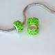 Resin and Strass Eurobeads Charms, Rondelle, Strass Color: Green, Size: 11x7mm, Hole 4.5mm