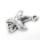 Accessories connector "starfish" metal color "antique silver" packing: 10pcs.