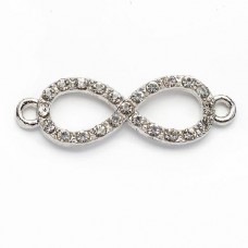 Accessories connector "Sign of infinity" metal color: silver, rhinestone color: crystal