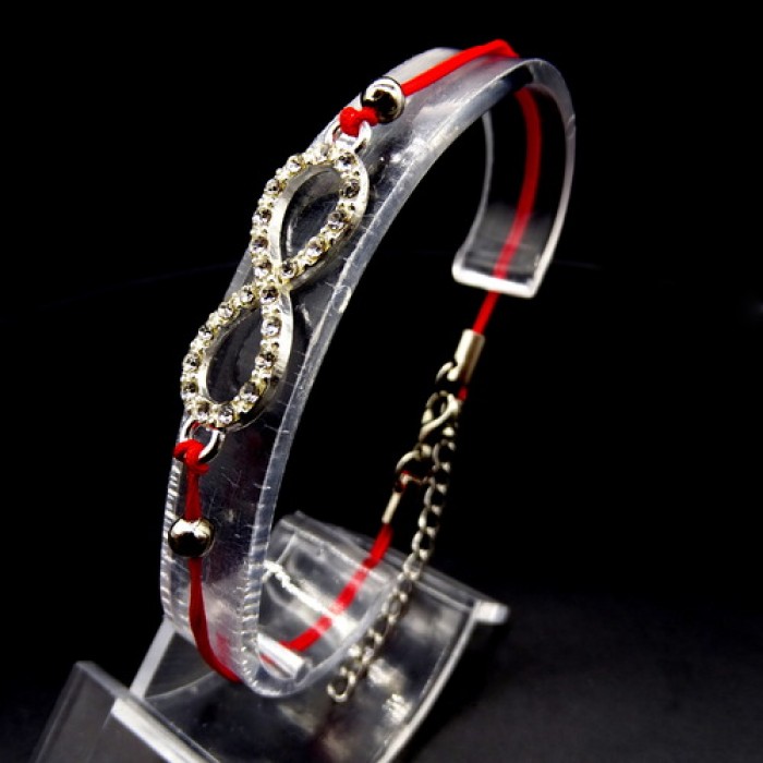 Bracelet Red thread Amulet 17-18 cm + 4 cm extension. Zinc alloy & Textile