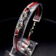 Charm bracelet red thread "Sign of infinity" metal color: silver, size: 17-18cm+4