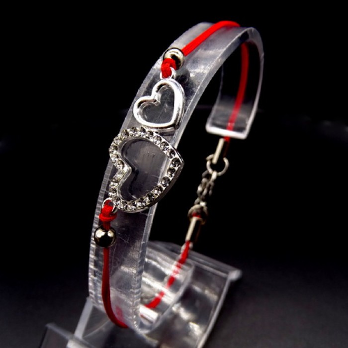 Bracelet Red thread Amulet 17-18 cm + 4 cm extension. Zinc alloy & Textile