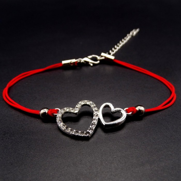 Bracelet Red thread Amulet 17-18 cm + 4 cm extension. Zinc alloy & Textile