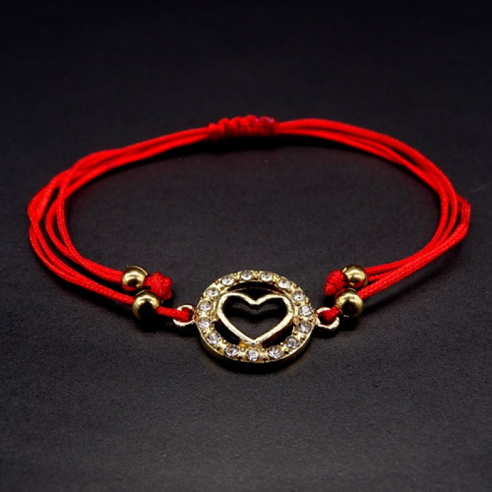 Bracelet Red thread Amulet 17-18 cm + 4 cm extension. Zinc alloy & Textile