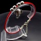 Bracelet red thread amulet against the evil eye with a pendant *Elephant* metal color: silver, eco-silk thread with carabiner, length: 18cm + 4cm