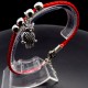 Bracelet red thread amulet against the evil eye with a pendant *Owl* metal color: silver, eco-silk thread with carabiner, length: 18cm + 4cm