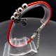 Bracelet red thread amulet against the evil eye with a pendant *Bike* metal color: silver, eco-silk thread with carabiner, length: 18cm + 4cm