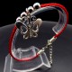 Bracelet red thread amulet against the evil eye with a pendant *Butterfly* metal color: silver, eco-silk thread with carabiner, length: 18cm + 4cm