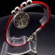 Bracelet red thread amulet against the evil eye with a pendant *The tree of Life* metal color: silver, eco-silk thread with carabiner, length: 18cm + 4cm