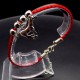Bracelet red thread amulet against the evil eye with a pendant *wild Horse* metal color: silver, eco-silk thread with carabiner, length: 18cm + 4cm