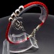 Bracelet red thread amulet against the evil eye with a pendant *Fairy* metal color: silver, eco-silk thread with carabiner, length: 18cm + 4cm