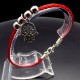 Bracelet red thread amulet against the evil eye with a pendant *Hand of Fatima* metal color: silver, eco-silk thread with carabiner, length: 18cm + 4cm