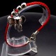 Bracelet red thread amulet against the evil eye with a pendant *Elephant* metal color: silver, eco-silk thread with carabiner, length: 18cm + 4cm