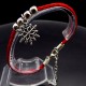 Bracelet red thread amulet against the evil eye with a pendant *Snowflake* metal color: silver, eco-silk thread with carabiner, length: 18cm + 4cm
