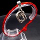 Bracelet red thread amulet against the evil eye with a pendant *Two Dolphins* metal color: silver, size: universal 12-19cm