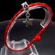 Bracelet red thread amulet against the evil eye with a pendant *Starfish* metal color: silver, size: universal 12-19cm